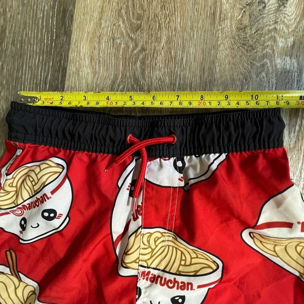 Maruchan Swim Trunks Kids Size 8 (M) Red Ramen Noodle Kawaii Board Shorts